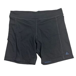Prana Womens Size XL Black Athletic Running Hiking Yoga Biker Shorts Made In USA